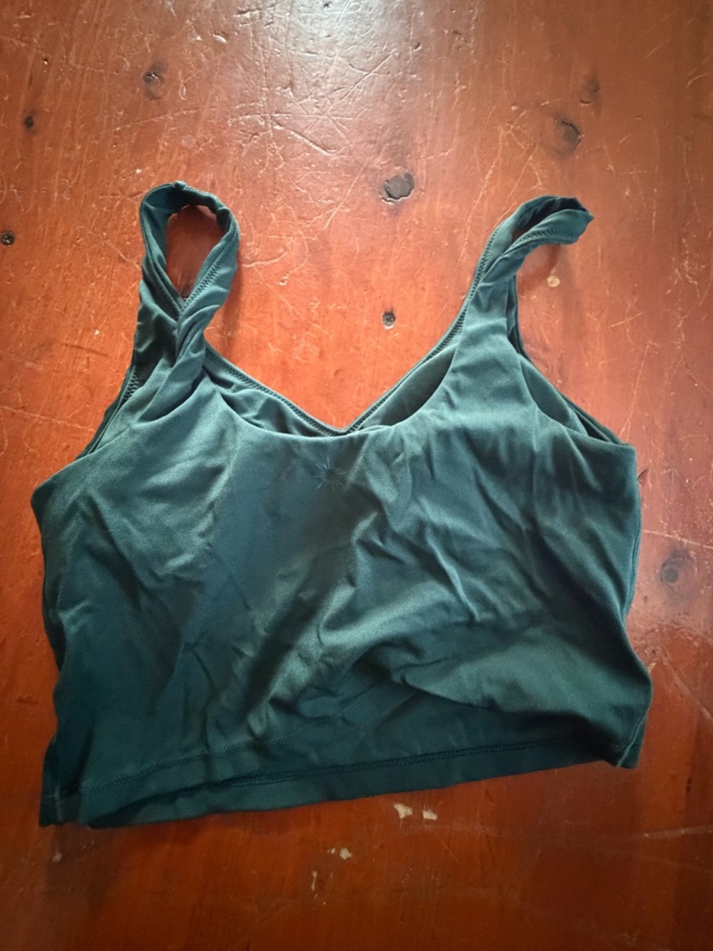 aerie Forest Green V-Neck Cropped Tank - Picture 2 of 3